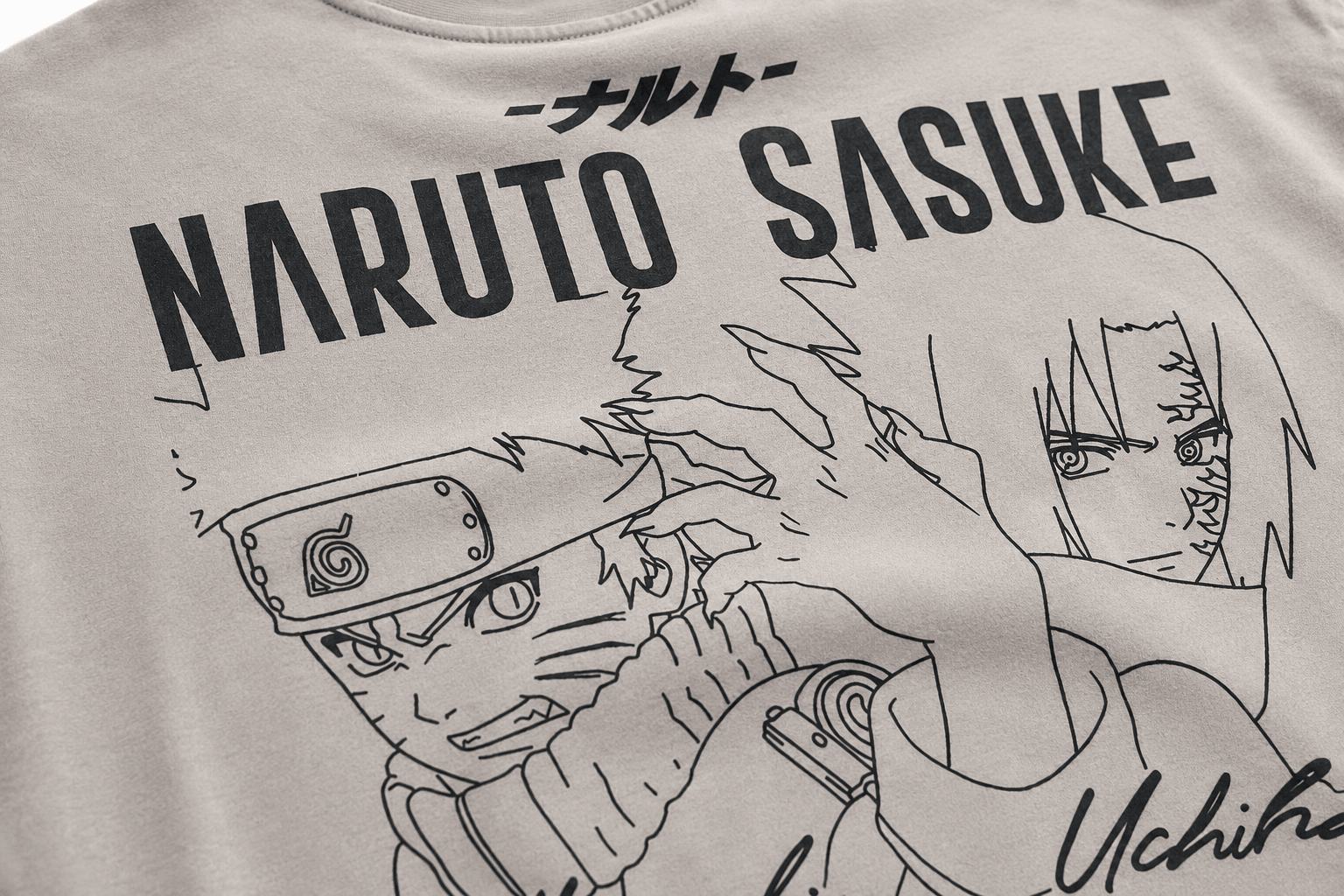 Футболка свободного кроя с аниме-принтом — футболки — цвет Бежевый — деталь изделия