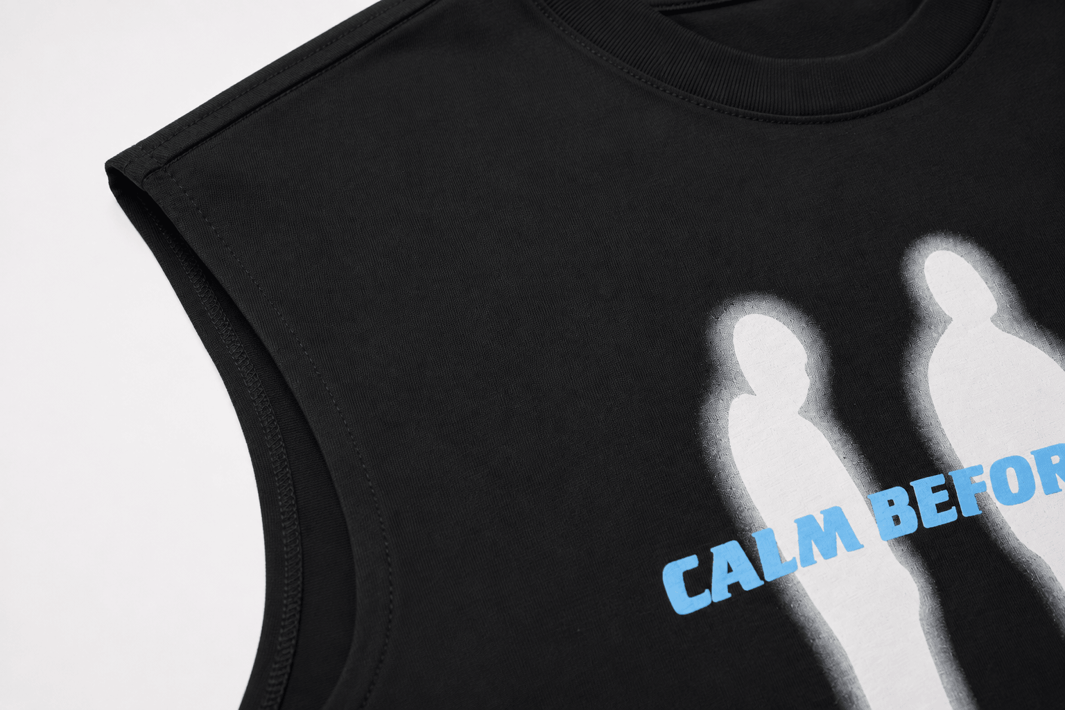 Майка оверсайз с абстрактным принтом — майки — цвет Черный — деталь изделия